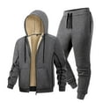 thumbnail image 1 of Gytharion Hooded Sweatsuits for Men 2 Piece Outfits Plus Size Fleece Lined Warm Zip Up Drawstring Hoodies with Jogger Pants Fall Winter Soft Cozy Tracksuit Sets with Pockets, 1 of 6