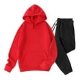 thumbnail image 1 of Gytharion Hooded Sweatsuits for Men 2 Piece Outfits Long Sleeve Drawstring Hoodies and Jogging Pants Fall Fleece Warm Pocket Tracksuits for Men, 1 of 5