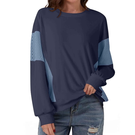 Gytharion Hoodless Sweatshirts for Women Fall Winter Loose Cozy Crew Neck Blouse Fashion Casual Long Sleeve Drop Shoulder Pullover Top