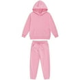 thumbnail image 1 of Gytharion Kids 2PC Winter Warm Hooded Sweatsuits Long Sleeve Kangaroo Pocket Pullover Hoodies with Drawstring Elastic Waist Jogger Sweatpants Tracksuits Solid Color Soft Casual Sweatshirt Sets,2Y-13Y, 1 of 2