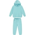 thumbnail image 1 of Gytharion Kids 2PC Winter Warm Hooded Sweatsuits Long Sleeve Kangaroo Pocket Pullover Hoodies with Drawstring Elastic Waist Jogger Sweatpants Tracksuits Solid Color Soft Casual Sweatshirt Sets,2Y-13Y, 1 of 2