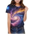 thumbnail image 1 of Gytharion Kids Boys Girls Tee Tops Fashion Casual Starry Sky Print Crew Neck Pullover T-Shirts Summer Soft Comfy Short Sleeve Blouses for Boys Girls, 3-14 Years, 1 of 7