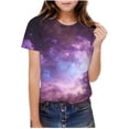 thumbnail image 1 of Gytharion Kids Boys Girls Tee Tops Fashion Casual Starry Sky Print Crew Neck Pullover T-Shirts Summer Soft Comfy Short Sleeve Blouses for Boys Girls, 3-14 Years, 1 of 7