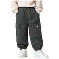 thumbnail image 1 of Gytharion Kids Cargo Pants for Boys 1-10 Years, Summer Solid Casual Elastic Waist Harem Pant Loose Comfy Outdoor Sport Jogging Pants with Multi-Pocket, 1 of 5