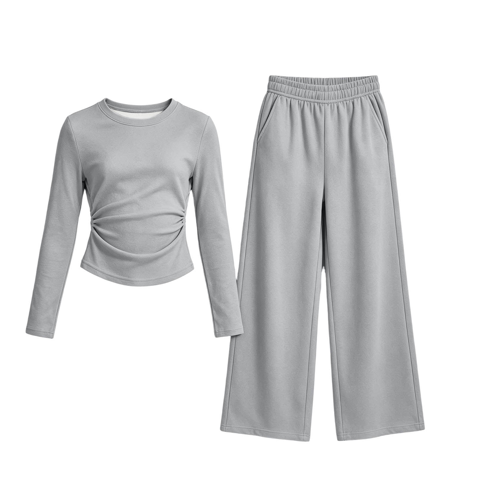 Gytharion Kids Girls Outfit Set Winter Solid Color Outfit Set Slim Fit ...