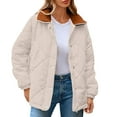 thumbnail image 1 of Gytharion Lightweight Down Coat for Women Winter Warm Zip Up Puffer Jacket Loose Comfy Long Sleeve Lapel Coat Fashion Quilted Thickened Thermal Outerwear with Pocket, 1 of 8