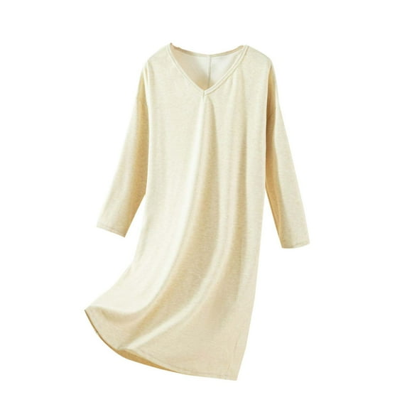 Gytharion Long Sleepshirts for Women Lightweight Loose V Neck Nightgown Soft Comfy Long Sleeve Pullover Nightdress Sleepwear Loungewear