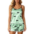 thumbnail image 1 of Gytharion Lounge Pj Sets for Women Plus Size Summer 2-Piece Pajama Sets Short Printed Camisole with Elastic Waist Ruffle Shorts Women's Home Sleepwear Sets, 1 of 6