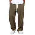 thumbnail image 1 of Gytharion Lounge Sweatpants for Men Fall Loose Comfy Open Bottom Athletic Pants Fashion Solid Casual Elastic Waist Drawstring Waffle Sweatpants with Pockets, 1 of 5