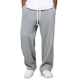 thumbnail image 1 of Gytharion Lounge Sweatpants for Men Fall Loose Comfy Open Bottom Athletic Pants Fashion Solid Casual Elastic Waist Drawstring Waffle Sweatpants with Pockets, 1 of 5