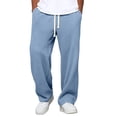 thumbnail image 1 of Gytharion Lounge Sweatpants for Men Fall Loose Comfy Open Bottom Athletic Pants Fashion Solid Casual Elastic Waist Drawstring Waffle Sweatpants with Pockets, 1 of 5