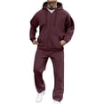 thumbnail image 1 of Gytharion Men's 2 Piece Big and Tall Classic Full Zip Sweatsuits Solid Color Long Sleeve Hoodies with Drawstring Elastic Waist Straight Leg Sweatpants Tracksuits Active Jogging Suits, 1 of 6