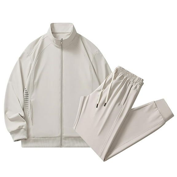 Gytharion Men's 2 Piece Tracksuit Sets Plus Size Long Sleeve Full Zip Athletic Shirts with Drawstring Elastic Waist Joggers Lightweight Casual Sweat Suit Sets with Pockets
