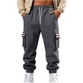 thumbnail image 1 of Gytharion Men's Big & Tall Heavyweight Fleece Sweatpants Vintage Striped Drawstring Tapered Track Pants Casual Workout Joggers with Pockets, 1 of 8