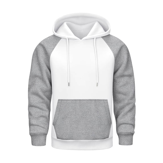 Gytharion Men's Fleece Warm Hooded Sweatshirts Fashion Colorblocking Long Sleeve Drawstring Hoodie Fall Winter Loose Cozy Pullover Sweatshirt with Pocket