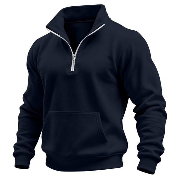 Gytharion Men's Half-zip Sweatshirts Mock Neck Kangaroo Pockets Solid Color Classic Pullovers Winter Warm Practical Pullover Tops