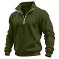thumbnail image 1 of Gytharion Men's Half-zip Sweatshirts Mock Neck Kangaroo Pockets Solid Color Classic Pullovers Winter Warm Practical Pullover Tops, 1 of 8