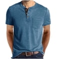 thumbnail image 1 of Gytharion Men's Henley Shirts Short Sleeve Trendy Button Up T Shirts Classic Solid Color Lightweight Tees Big and Tall Plus Size Shirt with Chest Pockets, 1 of 6