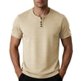 thumbnail image 1 of Gytharion Men's Henley Shirts Soild Color Crew Neck Short Sleeve Shirts Summer Casual Thin Tops, 1 of 6