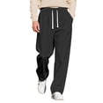 thumbnail image 1 of Gytharion Men's Knitted Jacquard Sweatpants Fashion Solid Casual Side Slit Straight Leg Trousers Loose Comfy Elastic Waist Drawstring Jogging Pants with Pockets, 1 of 4
