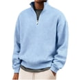 thumbnail image 1 of Gytharion Men's Long Sleeve Sweatshirts Lightweight Casual Half-Zip Waffle Shirt Fall Winter Loose Comfy Stand Collar Pullover Tops for Men, 1 of 6