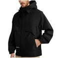 thumbnail image 1 of Gytharion Men's Oversize Windbreaker Coats Fashion Solid Full Zip Drawstring Hooded Waterproof Punching Jackets Lightweight Casual Pocket Outdoor Sport Jackets for Men, 1 of 6