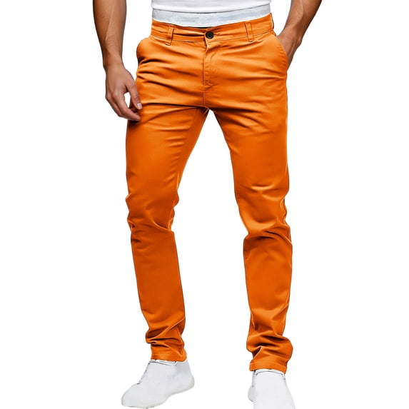 Gytharion Men's Pants Slim Fit Stretch Pants for Men Casual Office Work Trousers Comfortable Elastic Waist Slim Leg Pants