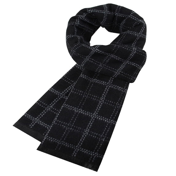 Gytharion Men's Plaid Winter Scarf Brushed Thick Long Neck Scarf Fringe Trim Warm Cold Weather Scarves