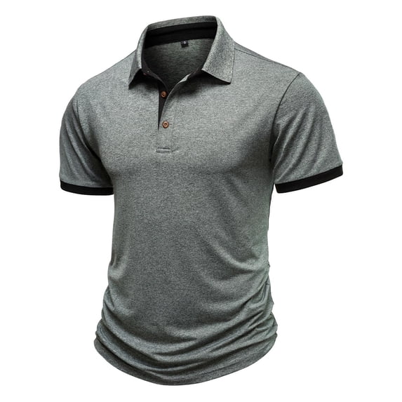 Gytharion Men's Short Sleeve Shirts Casual Turndown Collar Pullover Shirts Solid Color Classic T Shirt with Pocket