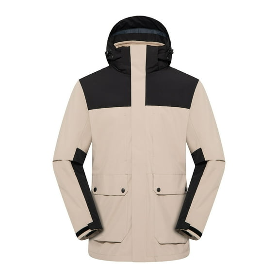 Gytharion Men's Windbreaker Jackets with Detachable Hood Lightweight Casual Outdoor Hiking Mountaineering Coat Fashion Colorblocking Full Zip Hooded Jackets for Men