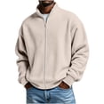 thumbnail image 1 of Gytharion Men's Winter Warm Waffle Sweatshirts Stand Collar Zip-up Long Sleeve Jackets Solid Color Fashion Casual Outwear, 1 of 5