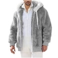 thumbnail image 1 of Gytharion Mens Fluffy Hooded Jackets Fashion Solid Casual Long Sleeve Full Zip Fuzzy Fleece Thermal Coat Winter Soft Comfy Thick Warm Plush Outerwear with Pockets, 1 of 5