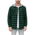 thumbnail image 1 of Gytharion Mens Hooded Sweatshirt Jackets Fashion Casual Plaid Printed Drawstring Hoodie Coat Loose Cozy Button Down Long Sleeve Outerwear with Pockets, 1 of 9