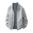 thumbnail image 1 of Gytharion Mens Lightweight Bomber Jackets Plus Size Fashion Full Zip Stand Collar Windbreaker Coat Spring Fall Casual Loose Cardigan Jackets for Men, 1 of 6