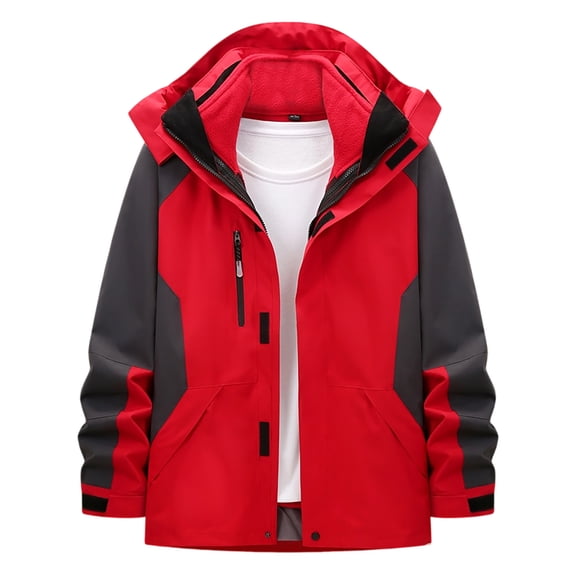 Gytharion Mens Lightweight Punching Jackets with Detachable Hood Fashion Colorblocking Full Zip Windbreaker Coat Plus Size Casual Workout Jackets for Outdoor Hiking Travel