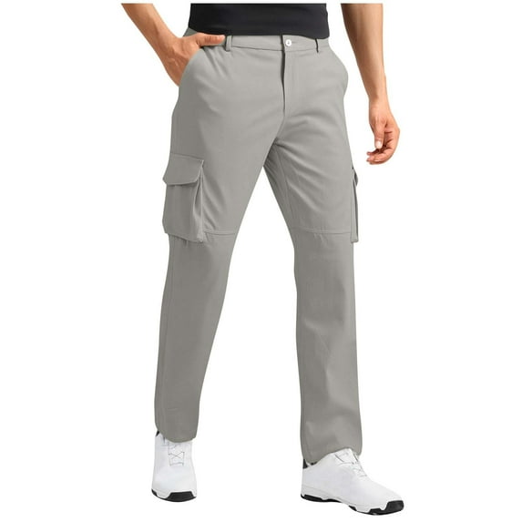 Gytharion Mens Plus Size Cargo Pants Fashion Stretch Slim Fit Straight-Leg Trousers with Multi-Pockets Lightweight Casual Work Pants