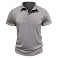 thumbnail image 1 of Gytharion Mens Pullover Shirts, Short Sleeve Turndown Collared Button T Shirt with Pockets Big And Tall Men's Basic Tee Shirt, 1 of 4