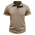 thumbnail image 1 of Gytharion Mens Pullover Shirts, Short Sleeve Turndown Collared Button T Shirt with Pockets Big And Tall Men's Basic Tee Shirt, 1 of 4