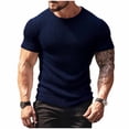 thumbnail image 1 of Gytharion Mens Ribbed T Shirts Fashion Solid Casual Crew Neck Textured Tees Relaxed Fit Comfortable Short Sleeve Big And Tall Undershirts, 1 of 6