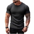 thumbnail image 1 of Gytharion Mens Ribbed T Shirts Fashion Solid Casual Crew Neck Textured Tees Relaxed Fit Comfortable Short Sleeve Big And Tall Undershirts, 1 of 6