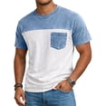 thumbnail image 1 of Gytharion Mens Short Sleeve Shirts Color-blocking Crew Neck T-Shirts Summer Casual Tee Shirts with Pocket, 1 of 5