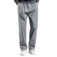 thumbnail image 1 of Gytharion Mens Soild Color Casual Pants Fashion Straight Leg Trousers Drawstring Waist Full Length Pants with Pockets, 1 of 4