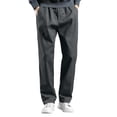 thumbnail image 1 of Gytharion Mens Soild Color Casual Pants Fashion Straight Leg Trousers Drawstring Waist Full Length Pants with Pockets, 1 of 4