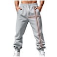 thumbnail image 1 of Gytharion Mens Sweatpants with Pockets Loose Comfy Cinch Bottom Joggers Trendy Vintage Stripe Print Outdoor Sport Sweatpants Lightweight Casual Drawstring Elastic Waist Athletic Pants for Men, 1 of 8