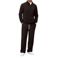 thumbnail image 1 of Gytharion Mens Sweatsuits 2 Piece Fall Outfits Quarter Zip Pullover Stand Collar Top and Drawstring Pants Sets Fashion Solid Casual Long Sleeve Corduroy Tracksuits with Pockets, 1 of 9