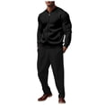 thumbnail image 1 of Gytharion Mens Sweatsuits 2 Piece Outfits Long Sleeve Full Zip Stand Collar Shirts and Long Pants Sets Solid Casual Pockets Tracksuit Sets for Men, 1 of 7