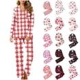 thumbnail image 1 of Gytharion Pajama Sets for Women Cute Heart Print Sleepwear Sets 2 Piece Loungewear Outfits Long Sleeve Button Down Lapel Top and Elastic Waist Pants Soft Comfy Pj Sets with Pockets, 1 of 6