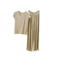 thumbnail image 1 of Gytharion Pajamas Sets for Women 2 Piece Summer Sleep Lounge Sets Soild Color V Neck Sleeveless Tops with Drawstring High Waist Long Pants, 1 of 4