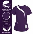 thumbnail image 1 of Gytharion Scrub Tops Women Fashion Color Block Working Scrubs for Women Casual Short Sleeve V Neck Nursing Tops with Pockets Comfy Classic Working Uniform, 1 of 8