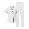 thumbnail image 1 of Gytharion Scrubs Sets for Women Two Piece Medical Workwear Outfits Short Sleeve V-Neck Caregiver Tees and Elastic Waist Pants Womens Plus Size Nursing Uniforms with Pockets, 1 of 8